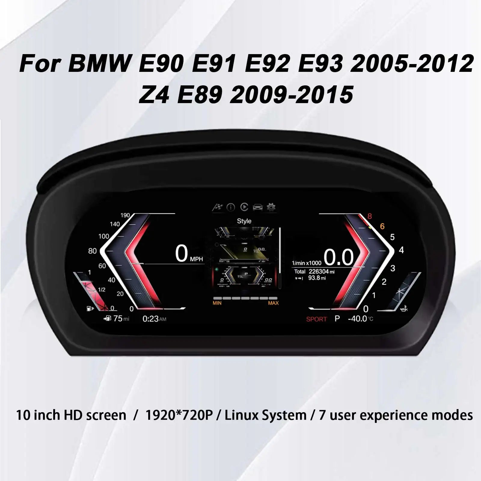 10" Cluster Digital Dashboard for BMW 3 Series E90 E91 E92 E93 2005-2012 / Z4 E89 2009-2015 | Plug-a