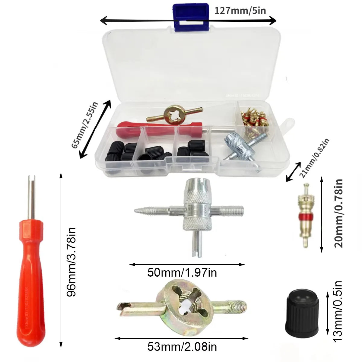 Car Bicycle Slotted Handle Tire Valve Stem Core Remover Screwdriver Tire Repair Install detail view