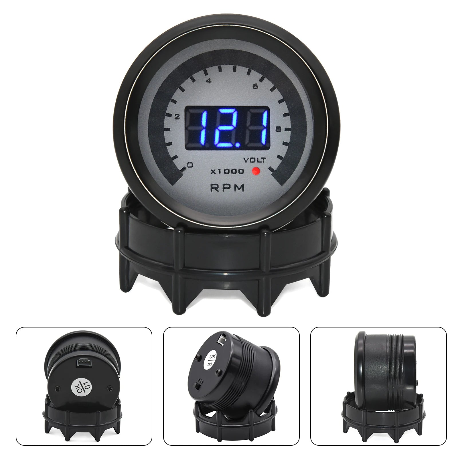 52mm Digital Car Gauge Set | AFR Tachometer Voltmeter Boost Vacuum Water Temp Oil Temp O detail view