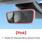 Tesla Rear View Mirror Protector Frame | Silicone Edge Cover for Model 3 Y S X lifestyle view