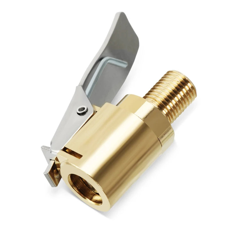 Car Auto Brass 8mm Tyre Wheel Tire Air Chuck Inflator Pump Valve Clip Clamp Connector Adapter Car Ac
