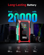 GOOLOO A5 4000A Portable Jump Starter with Air Compressor 12000mAh Car Battery Starter with LED Flashlight And USB Charging
