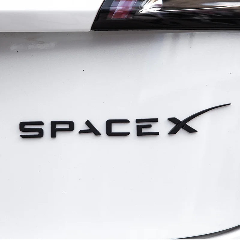 Spacex Emblem Tail Letter Badge | Zinc Alloy Car Sticker for Tesla Model 3 Y S X