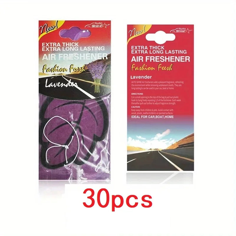 3-60pcs Car Air Freshener Natural Scented Tea Paper Auto Hanging Vanilla Perfume Fr additional angle