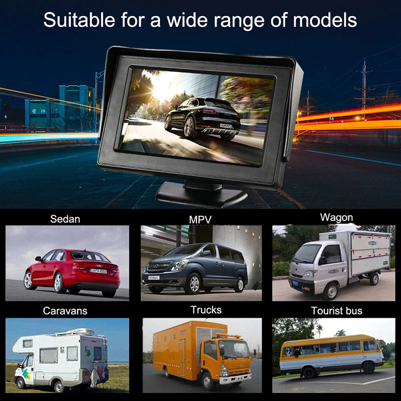 Easy Installation 4.3Inch or Rear View Camera Monitor Screen Reversing Camera for Car alternate view