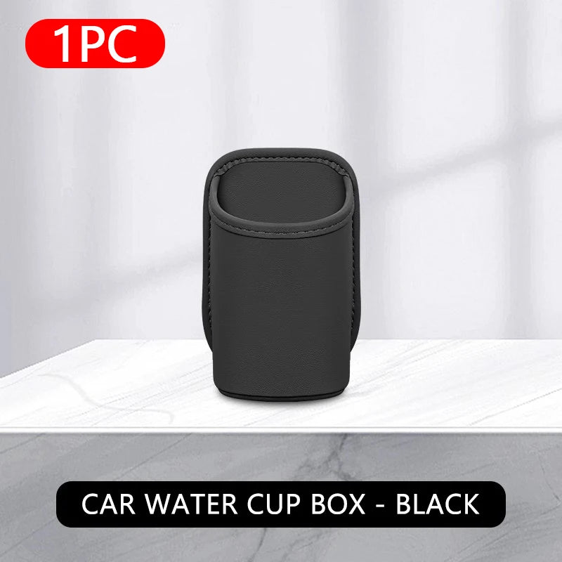 Car Side Door Cup Holder PU Leather Waterproof Wear-Resistant Universal alternate view