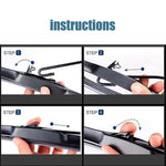 Wiper Blades Set for Subaru Impreza 2007-2014 | Front and Rear Windshield Replaceme additional angle