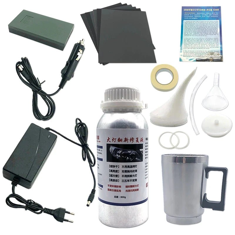 800ML Car Headlight Renovation Kit Car Headlight Polishing Repair Headlight Restoration Kits Car Polishing Evaporator Liquid