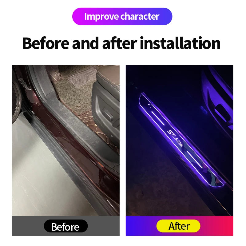 New LED Welcome Pedal Car Scuff Plate Pedal Door Sill Pathway Light For Ford ST Line Foc detail view