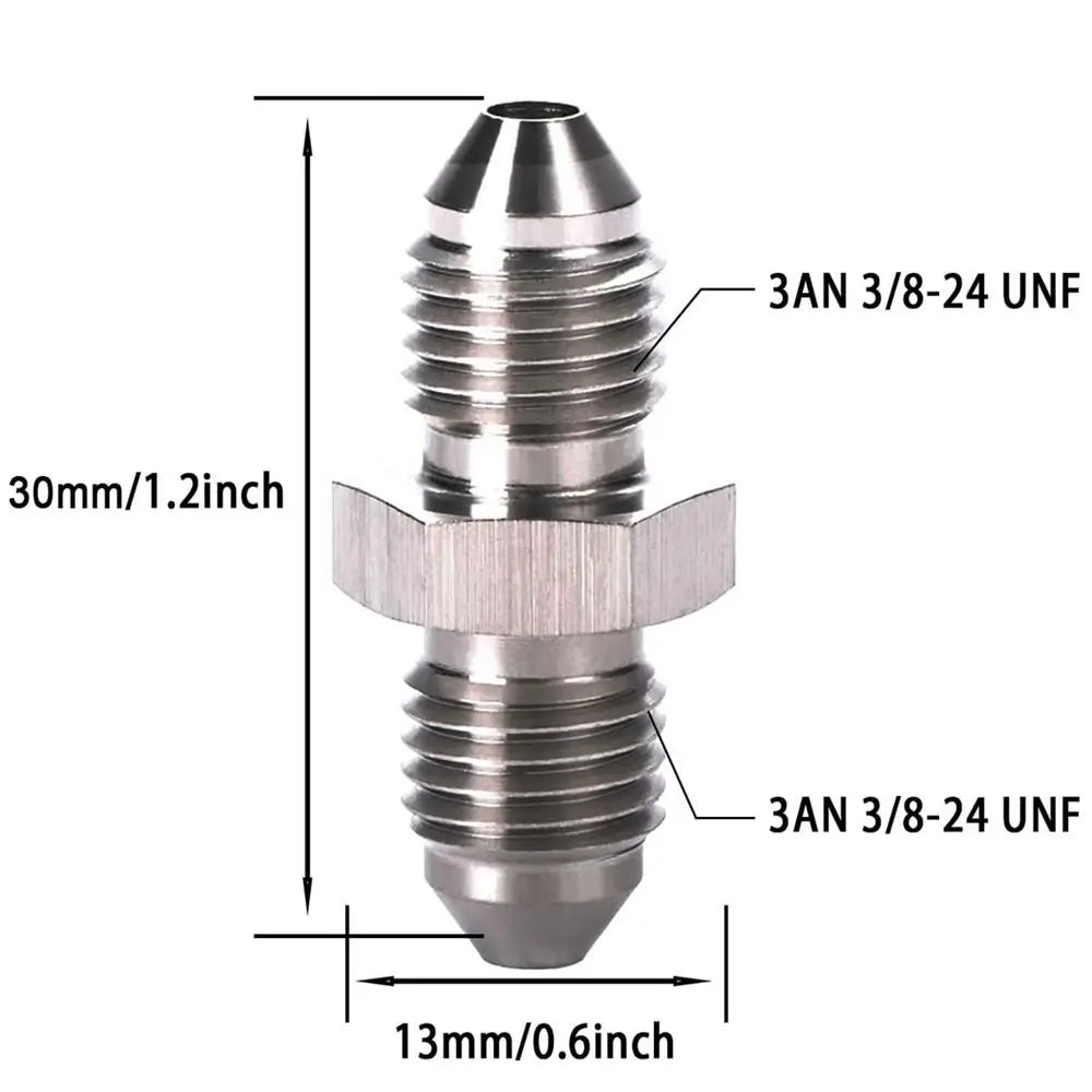 Stainless Steel Double Headed Thread Brake Fittings Adapter | AN3 Male to M10x1 / M12 lifestyle view