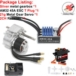 Full Metal Gearbox 2322 2600KV Brushless Motor AM32 45A ESC Adjuster 21g Servo for 1/12 RC Car Crawler MN82 MN78 MN168 MN99 MN98