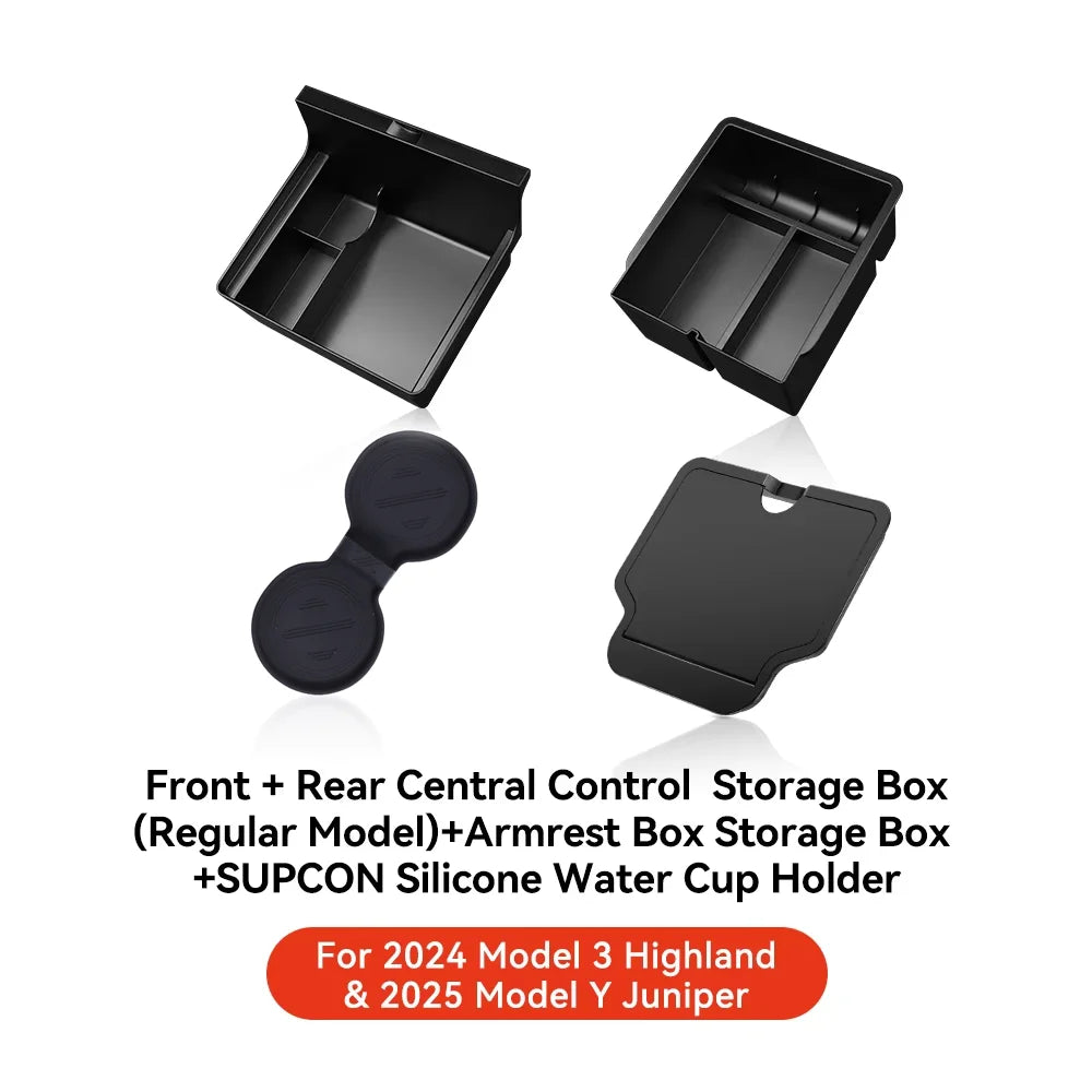 YZ Tesla Model 3 Highland 2024 Model Y Juniper 2025 Storage Box Center Armrest Hidden alternate view