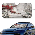 Chinese Plum Flower Sunshade Windscreen 3D Film Plaid Gift Novelty Car Front Window V alternate view
