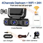 4-Channel 360° Dash Cam | 1080P, WiFi App, 24H Parking Monitor detail view