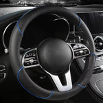 All Seasons Leather Diamond Steering Wheel Cover Universal Fit for 14 .5-15 Inch Durab close-up view