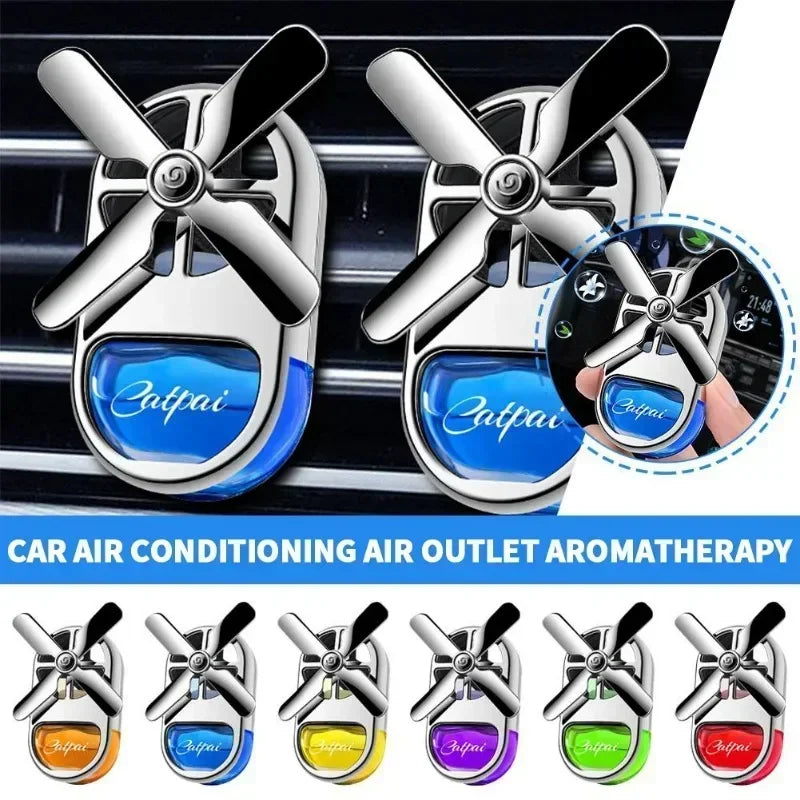 New Car Aromatherapy Air Freshener Rotary Propeller Exhaust Aromatherapy Creative Mini Perfume Decorative Accessories