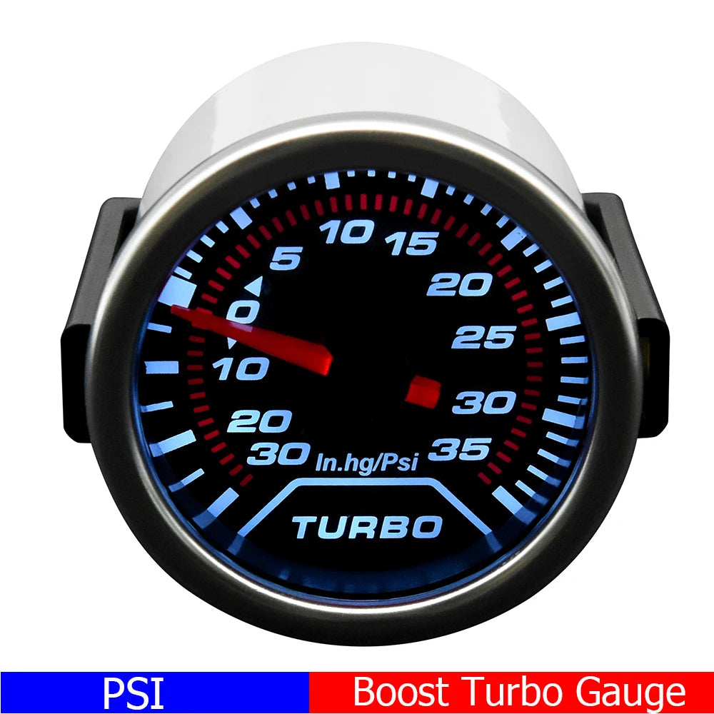 2" 52mm Car Turbo Boost Gauge Set | 12V Smoked Lens Gauges for Gasoline Cars alternate view