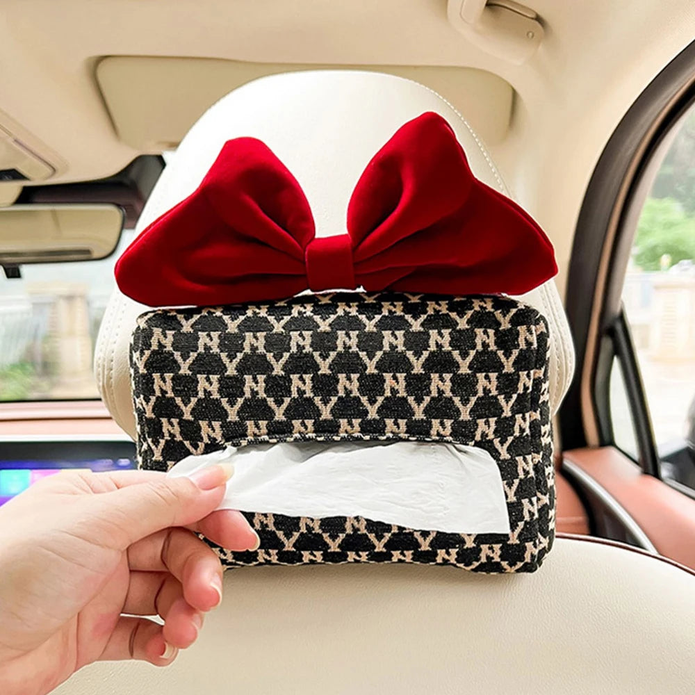 Advanced Sense Thousand Bird Lattice Car Tissue Box Female Car Seat Back Armrest Pape alternate view