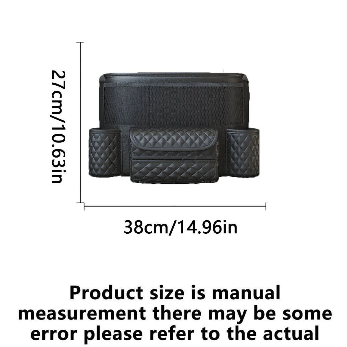 Car Storage Bag Nappa Leather Car Storage Bag between the Center Console and Seat Backre detail view