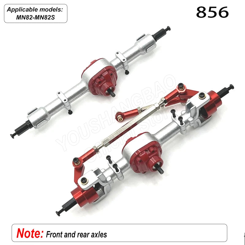 MN Series 82 82S Off-road Vehicle Parts - Metal Upgrade Accessories: Front and Rear Axles, Transmission Shaft, Tie Rods, Frame