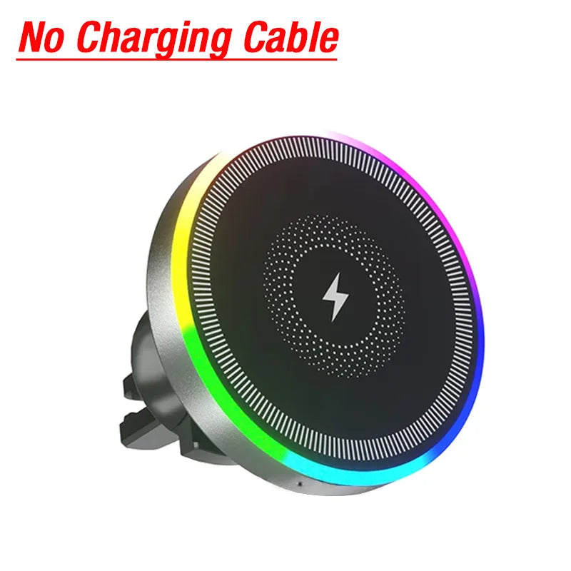 RGB Light Car Magnetic Phone Holder | Wireless Charger for Magsafe iPhone detail view