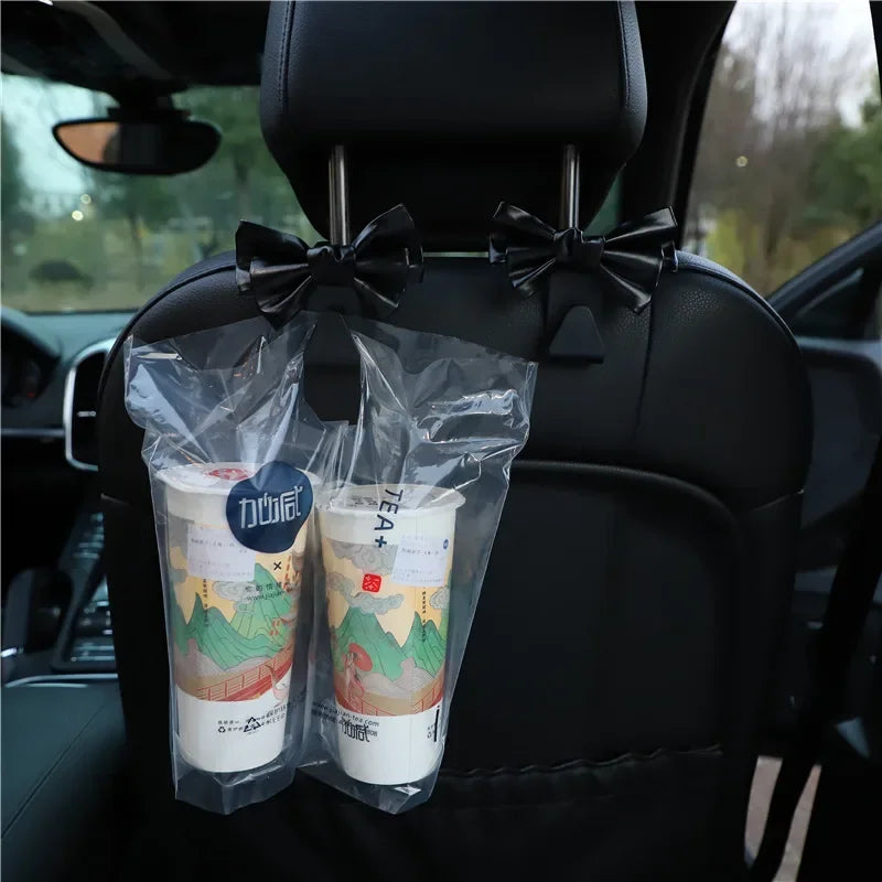 Car Seat Back Bowknot Purse Hook Leather Holder alternate view