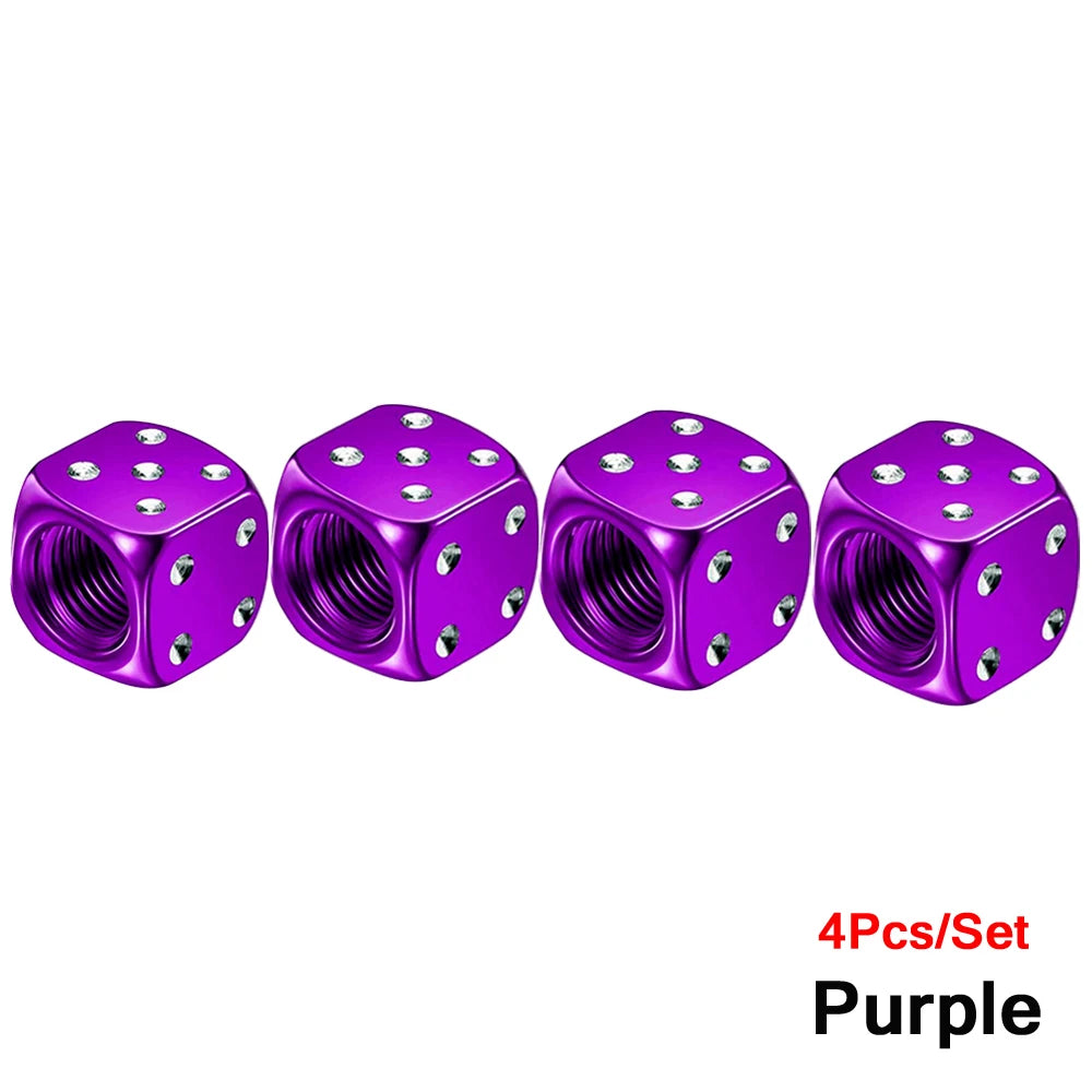 AUTCOAT Aluminum Tire Valve Caps | Dice Wheel Stem Dust Cover for Car Truck Motorcy additional angle