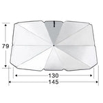 Car Windshield Sunshade Umbrella Silver UV Resistant Folding close-up view