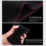 Fur Steering Wheel Cover with Needles and Thread, Anti-Slip close-up view