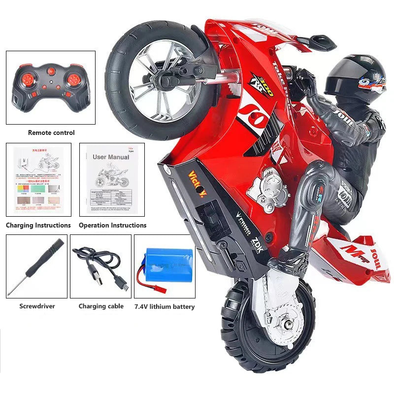 RC Motorcycle 1:10 Electric RC Drift Motorcycle with 4CH Remote Control lifestyle view