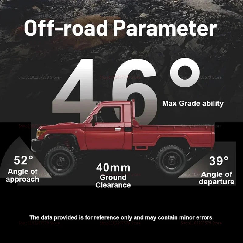 MN82 Upgraded PRO Off-Road 4WD Pickup Truck 1:12 Scale RC Car with Headlights 2.4G Re lifestyle view