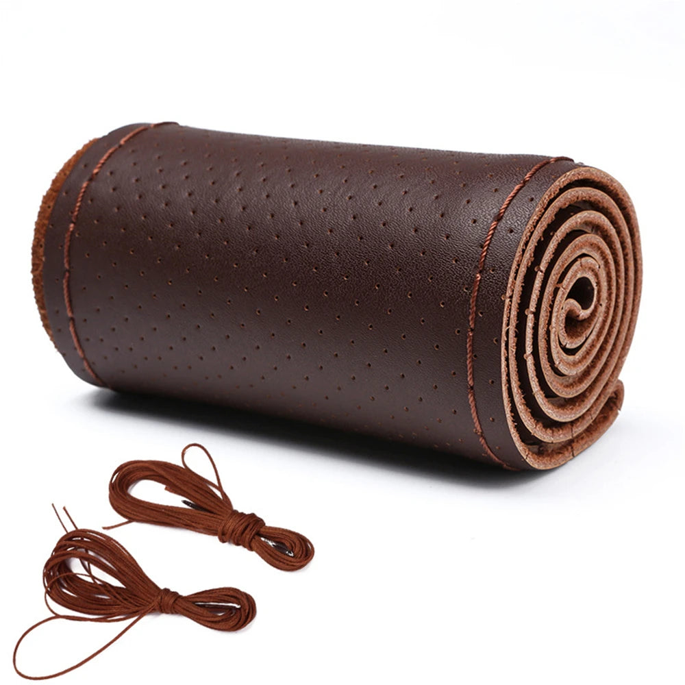 Universal Steering Wheel Cover Made of Leather Braid lifestyle view