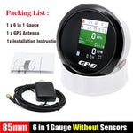 85mm 6 in 1 GPS Speedometer and Tachometer | Digital Gauge with Oil Pressure, Water Te close-up view