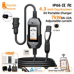 feyree 4.3 Inch Touch Screen Portable EV Charger | 7kW 32A Smart WiFi for Tesla detail view