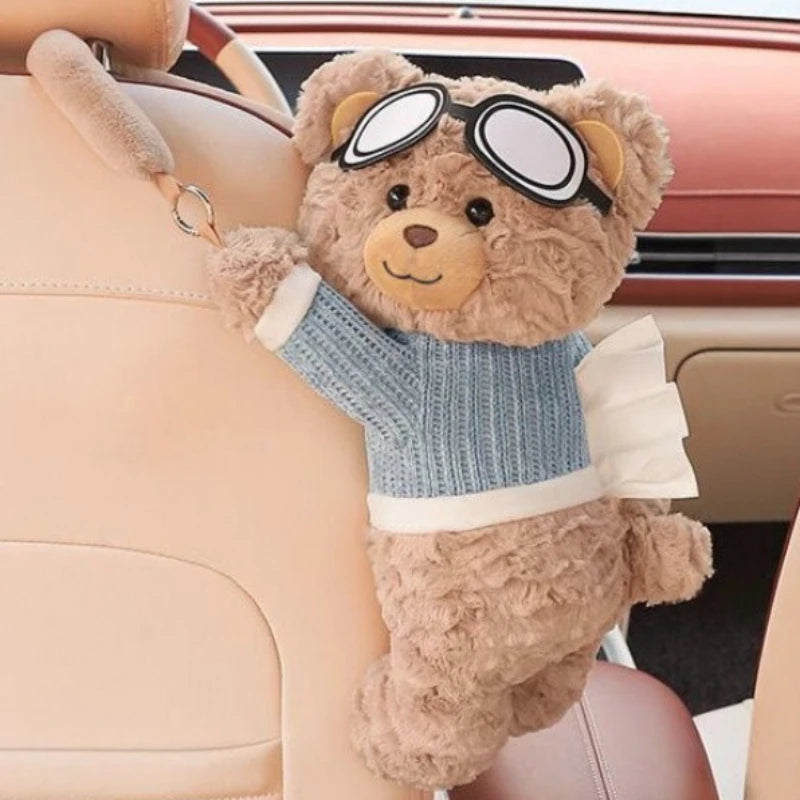 Bear Cartoon Hanging Car Armrest Tissue Box, 1 Pack alternate view