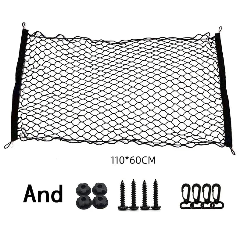 Car Trunk Elastic Cargo Net Nylon Mesh Organizer close-up view