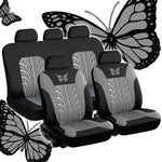 Car Seat Cover Full Set Universal Polyester Butterfly Pattern Embroidery detail view