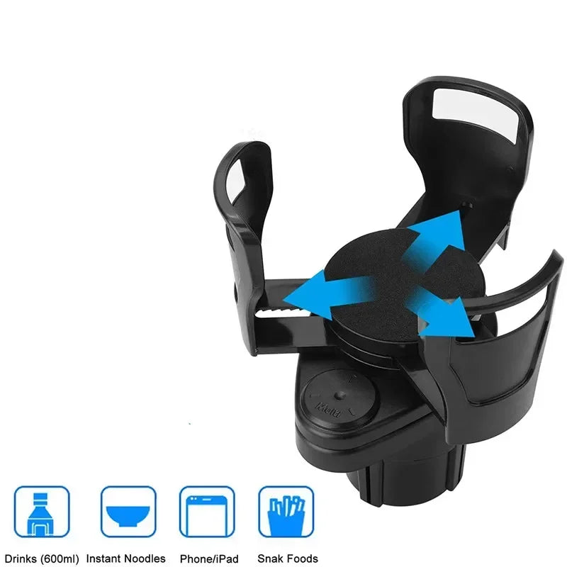 Car Cup Holder Expander with 360° Rotating Base