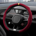 Universal Non-Slip Suede Car Steering Wheel, O/D-Type Steering Covers Wheel Booster Protect Cover for Car Anti-skid Accessories