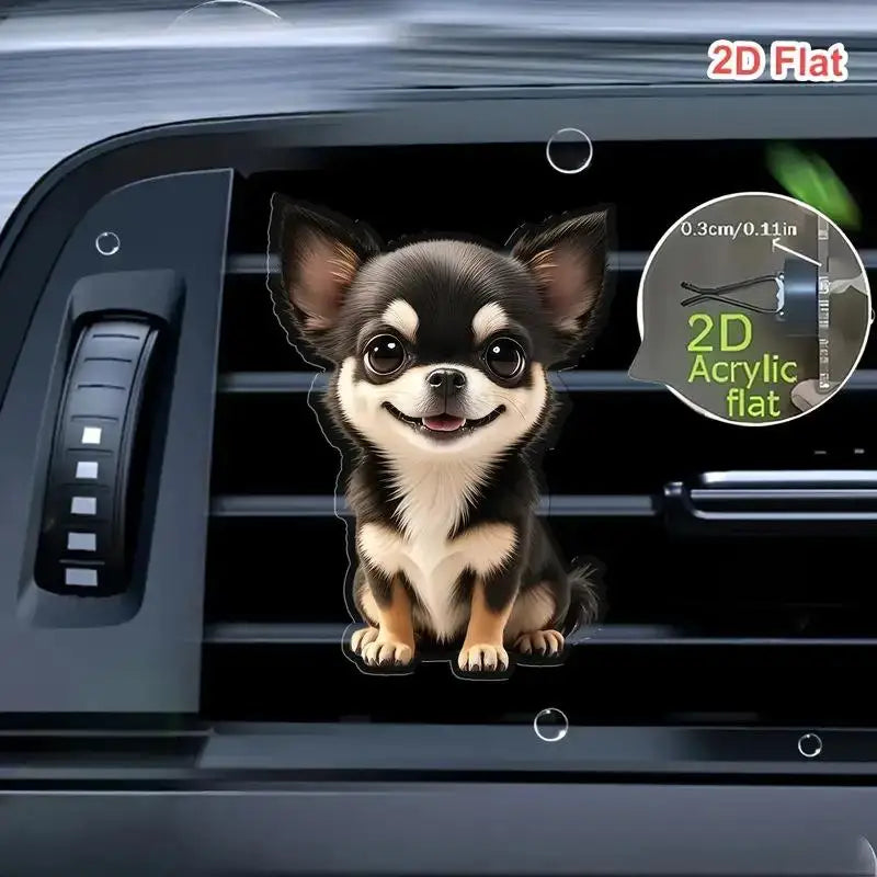 Acrylic Car Vent Clip Aromatherapy Air Freshener Holder 2D Decorative Air Conditioning Vents Accessory for Vehicle Interior