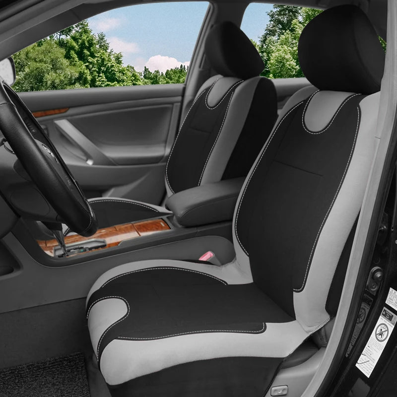 Universal Breathable Polyester Fabric Seat Covers Full Set Fit For Most Car SUV Truck Va detail view