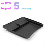 For BYD Leopard 5 2024-2026 Car Infotainment Display Rear Storage Box Center Console Lower Storage Box Charger Panel Protective