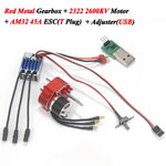 Full Metal Gearbox 2322 2600KV Brushless Motor AM32 45A ESC Adjuster 21g Servo for 1/12 RC Car Crawler MN82 MN78 MN168 MN99 MN98