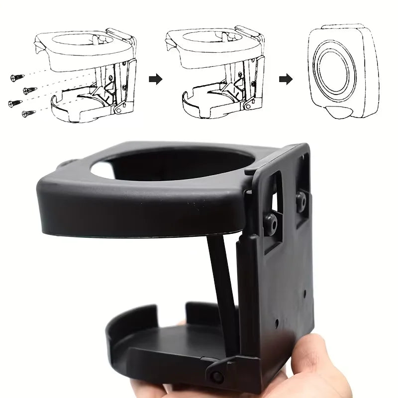 Foldable Car Cup Holder | ABS Beverage Stand for Vehicle, Office, RV, and Yacht close-up view