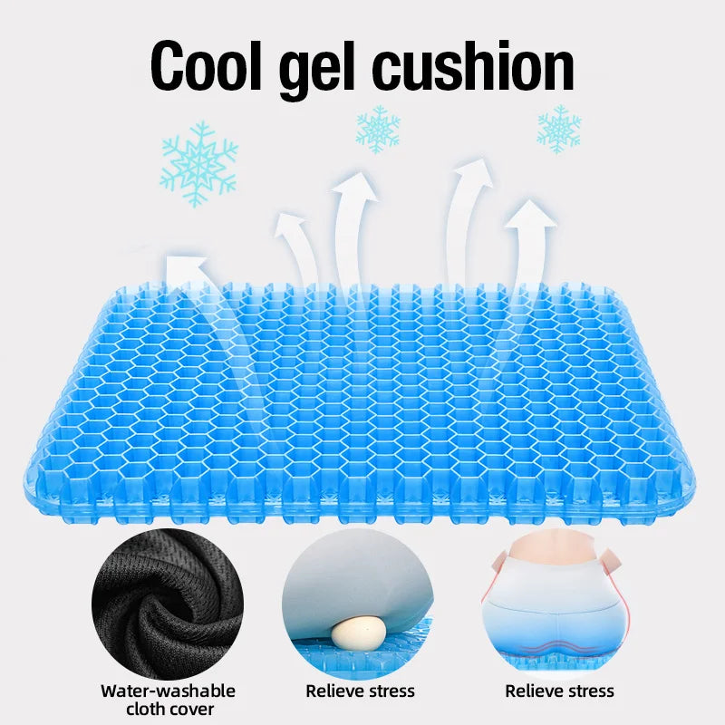 Soft and Elastic Silicone Multi-Purpose Car Seat Cushions, Detachable Covers with Durable Zippers, A