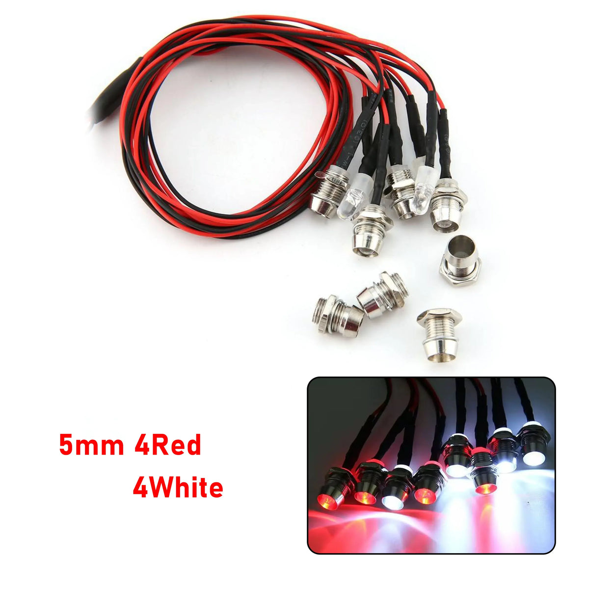 RC LED Light Kit Headlamps for 1/10 1/8 1/12 RC Car Truck Crawler Drift Car Headlight Ta detail view