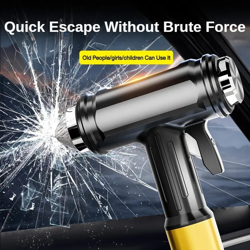 Car Safety Hammer with Seat Belt Cutter and Window Breaker detail view