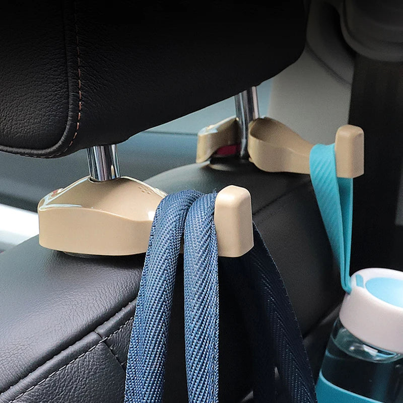Car Seat Back Hook Headrest Hidden Mount Hanging Hooks Storage Hanger close-up view