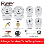 6 Gauge Set with GPS Speedometer, Tachometer, Voltmeter, and Sensors | 110mm and 52mm Marine and Aut