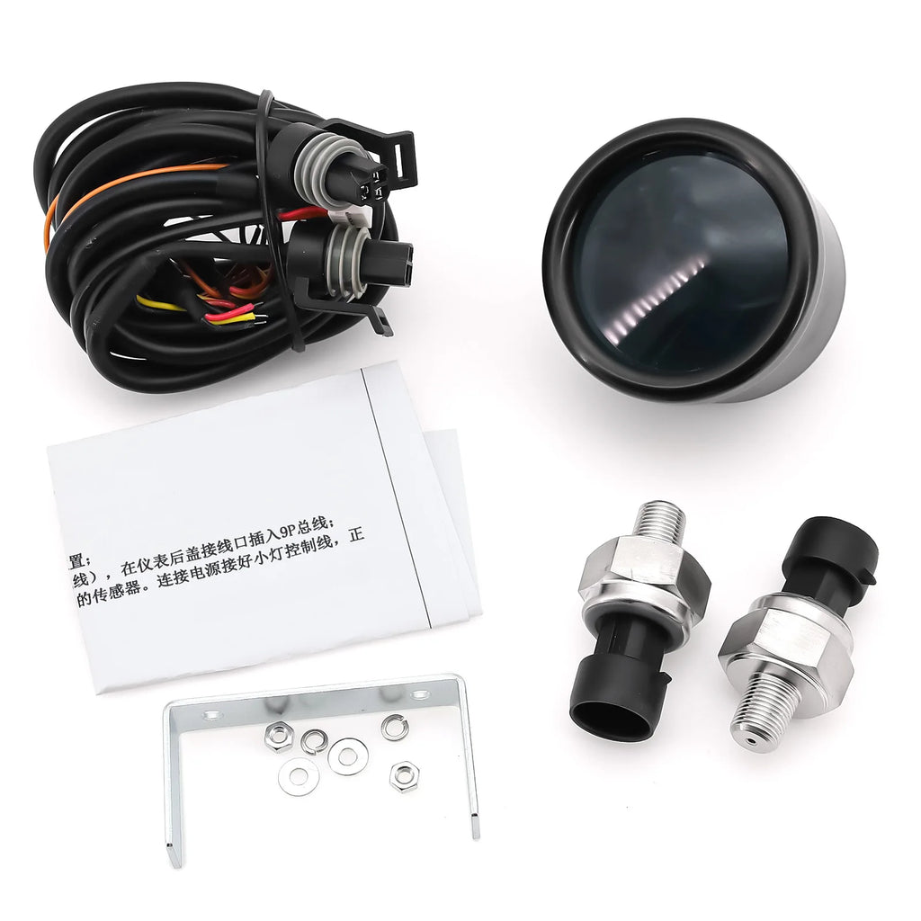 LED Triple Display Air Pressure Gauge | Digital Air Suspension Gauge 0-220PSI with additional angle
